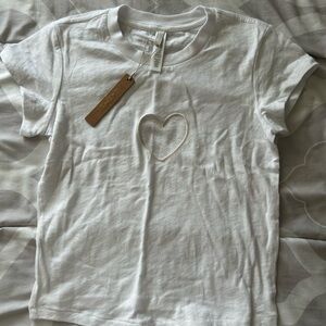 SKIMS White Crop Top with Heart Cutout